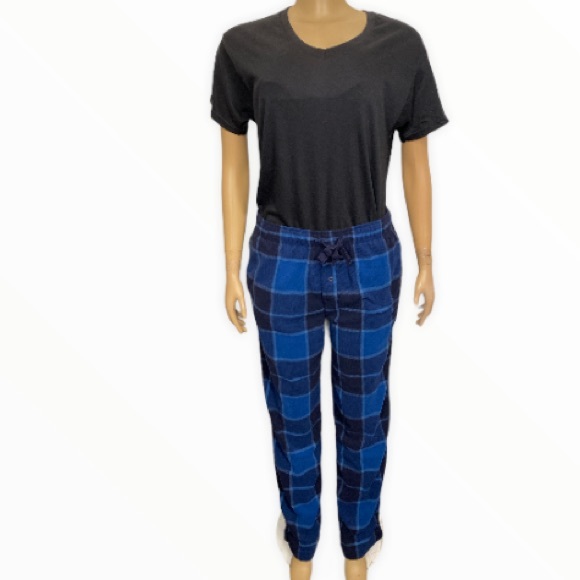 Goodfellows Pajama pants Buffalo Plaid Plush fleece blue black size Medium - Picture 10 of 15